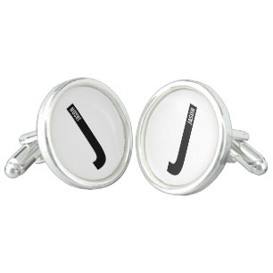 Modern Personalized Bold Monogram and Name Cufflinks