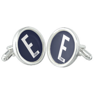 Modern Personalized Bold Monogram and Name Cufflinks