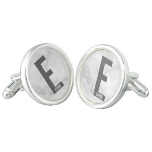 Modern Personalized Bold Monogram and Name Cufflinks
