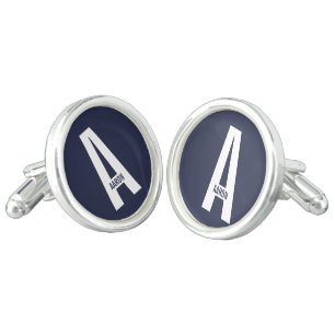Modern Personalized Bold Monogram and Name Cufflinks