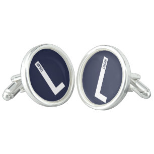 Modern Personalized Bold Monogram and Name Cufflinks