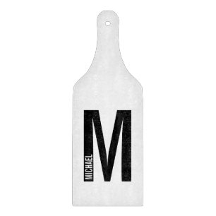 Modern Personalized Bold Monogram and Name Cutting Board