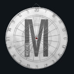 Modern Personalized Bold Monogram and Name Dart Board<br><div class="desc">Modern Monogram Design featuring personalized monogram letter "M" and name in modern bold sans serif font style.
Perfect gift for him, father's day gift and more.</div>