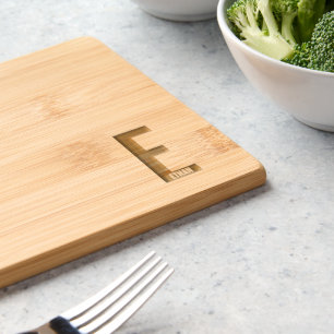 Modern Personalized Bold Monogram and Name Engraved Cutting Board