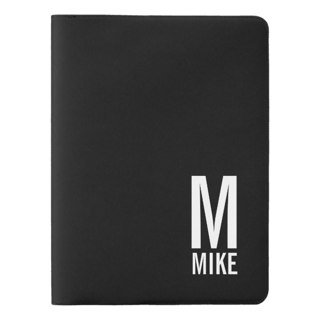 Modern Personalized Bold Monogram and Name Extra Large Moleskine Notebook (Front)