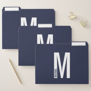Modern Personalized Bold Monogram and Name File Folder