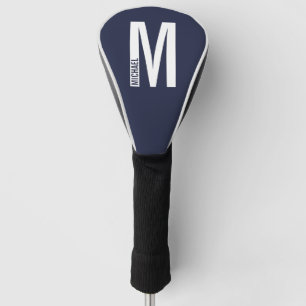 Modern Personalized Bold Monogram and Name Golf Head Cover