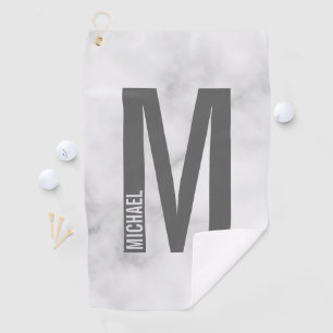Modern Personalized Bold Monogram and Name Golf Towel