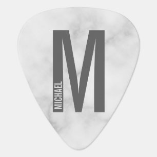 Modern Personalized Bold Monogram and Name Guitar Pick