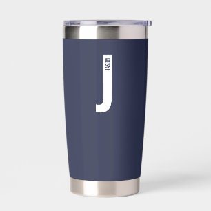 Modern Personalized Bold Monogram and Name Insulated Tumbler