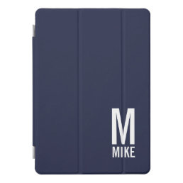 Modern Personalized Bold Monogram and Name iPad Pro Cover