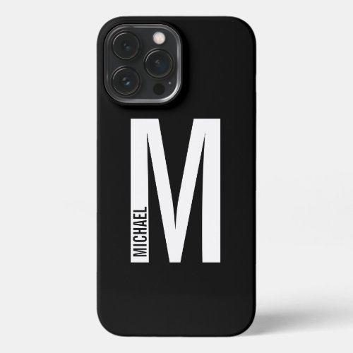 Modern Personalized Bold Monogram and Name iPhone  iPhone 13 Pro Max Case