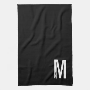 Modern Personalized Bold Monogram and Name Kitchen Towel