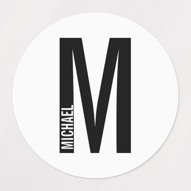 Modern Personalized Bold Monogram and Name Labels (Design 1)