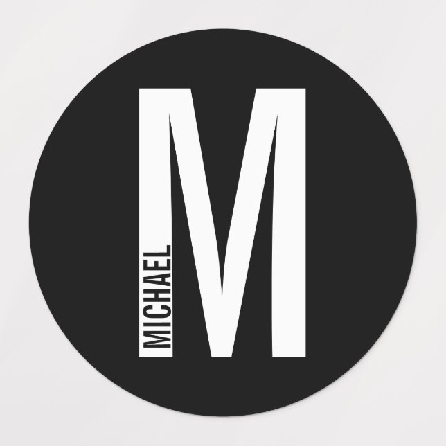 Modern Personalized Bold Monogram and Name Labels (Design 1)