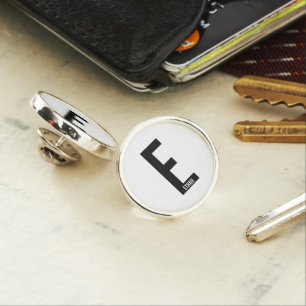 Modern Personalized Bold Monogram and Name Lapel Pin