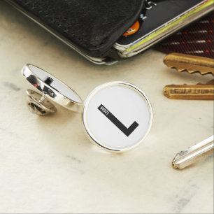 Modern Personalized Bold Monogram and Name Lapel Pin