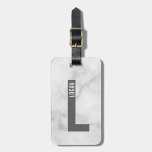 Modern Personalized Bold Monogram and Name Luggage Tag