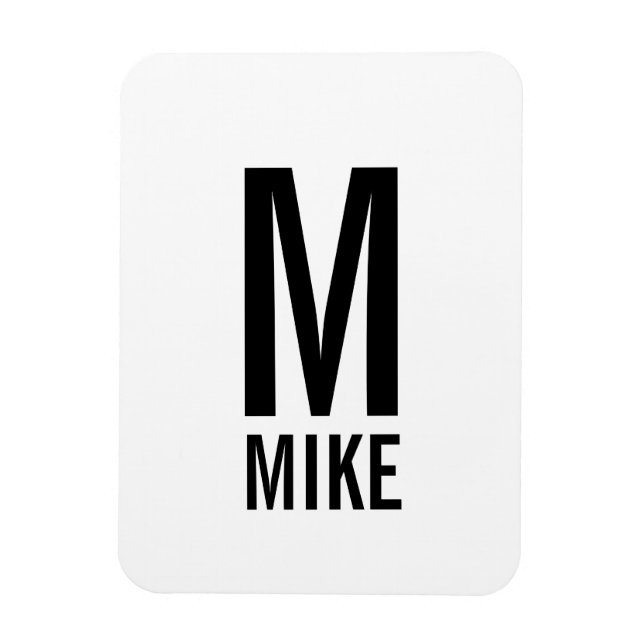 Modern Personalized Bold Monogram and Name Magnet (Vertical)