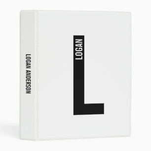 Modern Personalized Bold Monogram and Name Mini Binder