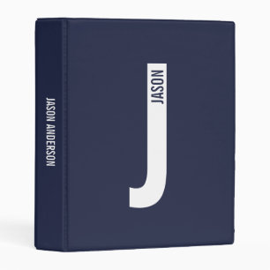Modern Personalized Bold Monogram and Name Mini Binder