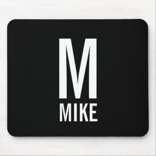 Modern Personalized Bold Monogram and Name Mouse Pad