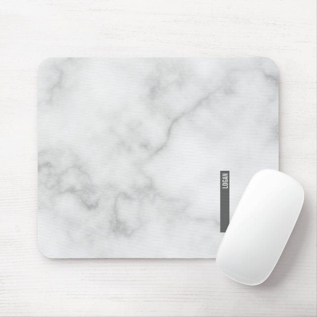 Modern Personalized Bold Monogram and Name Mouse Pad (With Mouse)
