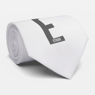 Modern Personalized Bold Monogram and Name Neck Tie