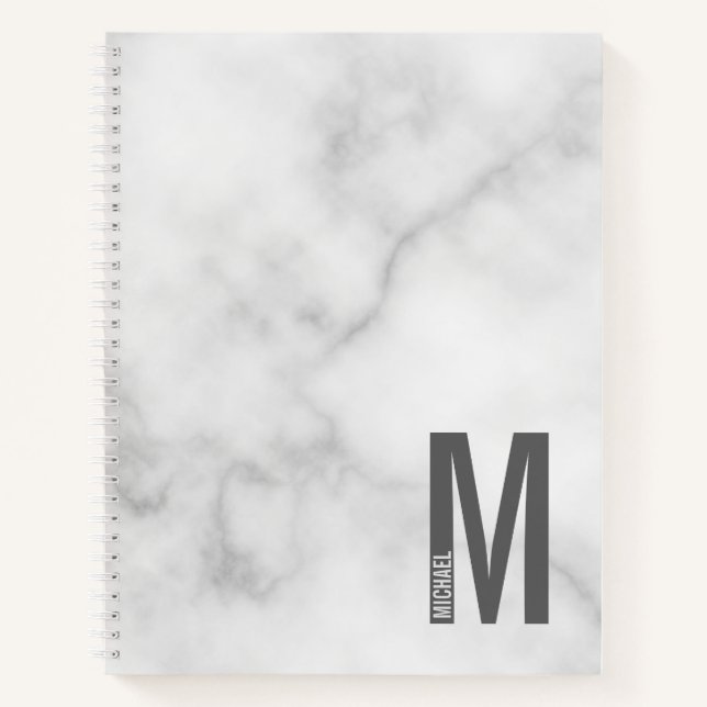 Modern Personalized Bold Monogram and Name Notebook (Front)