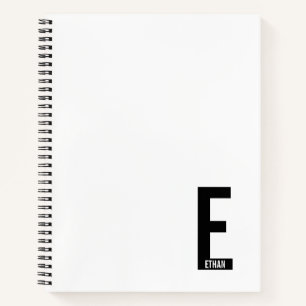 Modern Personalized Bold Monogram and Name Notebook