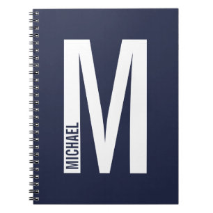 Modern Personalized Bold Monogram and Name Notebook