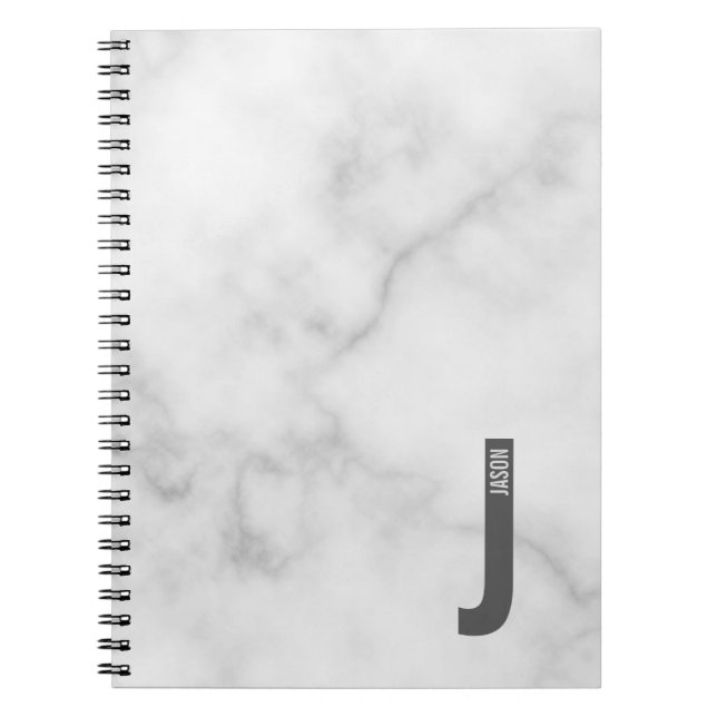 Modern Personalized Bold Monogram and Name Notebook (Front)