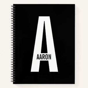Modern Personalized Bold Monogram and Name Notebook