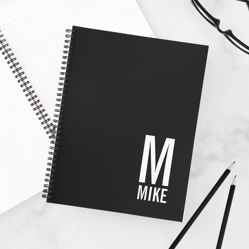 Modern Personalized Bold Monogram and Name Notebook