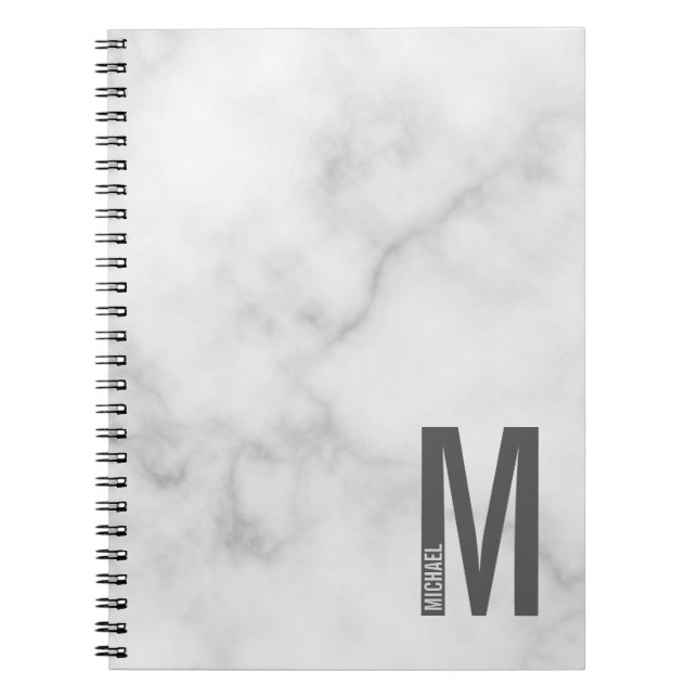 Modern Personalized Bold Monogram and Name Notebook (Front)