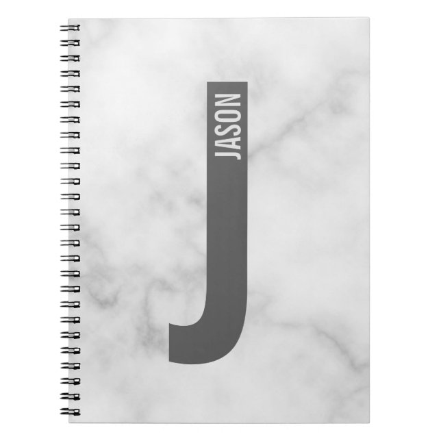 Modern Personalized Bold Monogram and Name Notebook (Front)