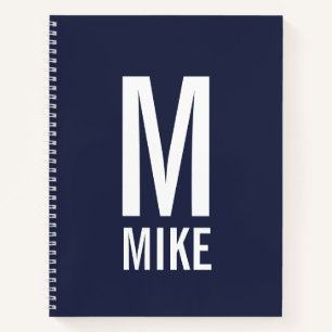 Modern Personalized Bold Monogram and Name Notebook