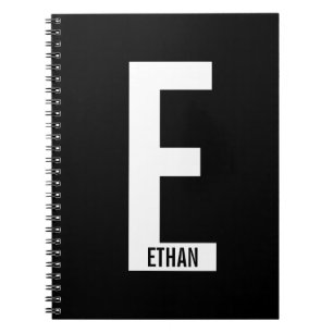 Modern Personalized Bold Monogram and Name Notebook