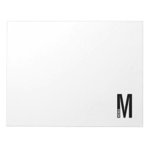 Modern Personalized Bold Monogram and Name Notepad