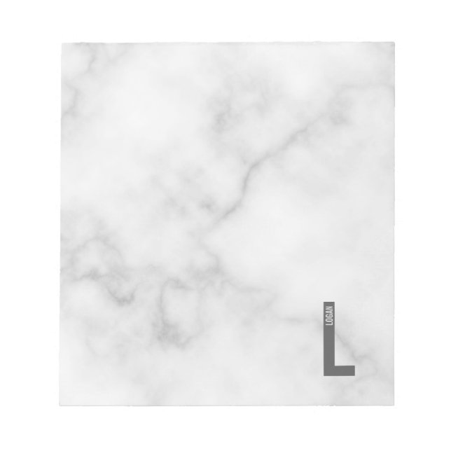 Modern Personalized Bold Monogram and Name Notepad (Front)