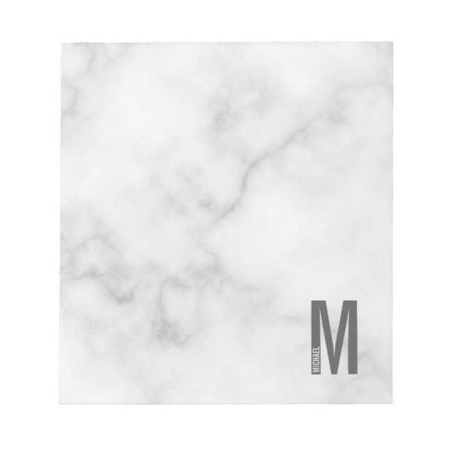 Modern Personalized Bold Monogram and Name Notepad (Front)
