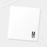 Modern Personalized Bold Monogram and Name Notepad<br><div class="desc">Modern Black and White Bold Monogram Design featuring personalized monogram and name in modern bold sans serif font style.</div>