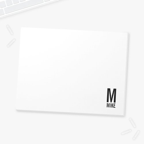 Modern Personalized Bold Monogram and Name Notepad