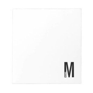 Modern Personalized Bold Monogram and Name Notepad