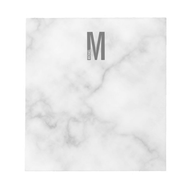 Modern Personalized Bold Monogram and Name Notepad (Front)