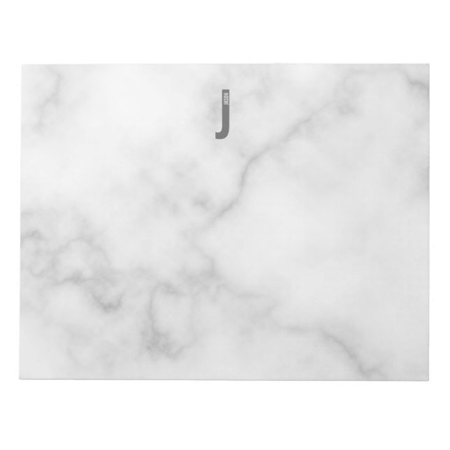Modern Personalized Bold Monogram and Name Notepad (Front)