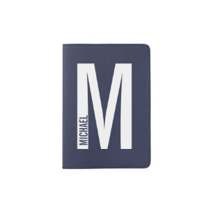Modern Personalized Bold Monogram and Name Passport Holder