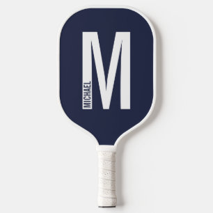 Modern Personalized Bold Monogram and Name Pickleball Paddle