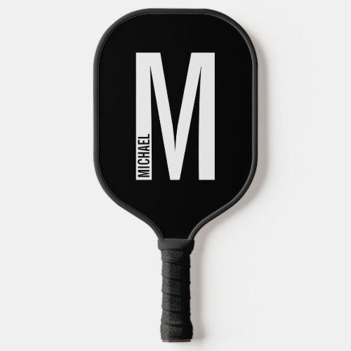 Modern Personalized Bold Monogram and Name Pickleball Paddle