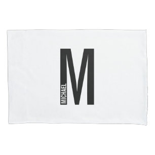 Modern Personalized Bold Monogram and Name Pillow Case